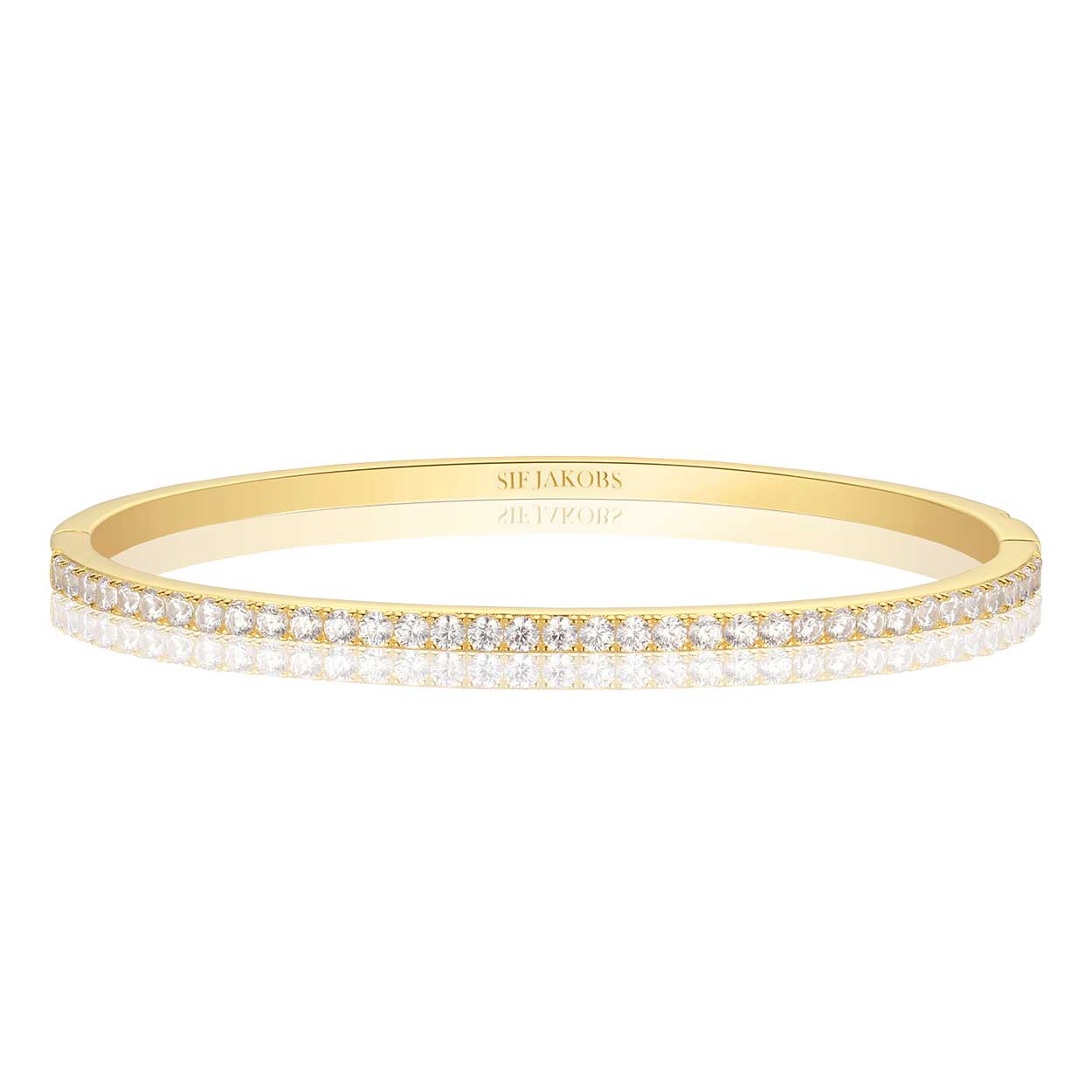 Ellisse bangle med vita zirkoniastenar